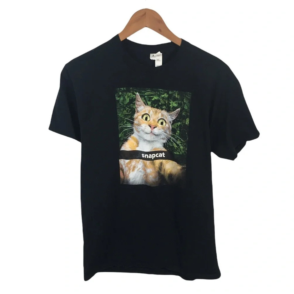 WS832 Women’s FOTL SnapCat Funny Snapchat Parody Cat T Shirt M